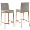 Diego 26 Inch Counter Stool, Set of 2 in Grey and Aged Gold Leg - Image 3