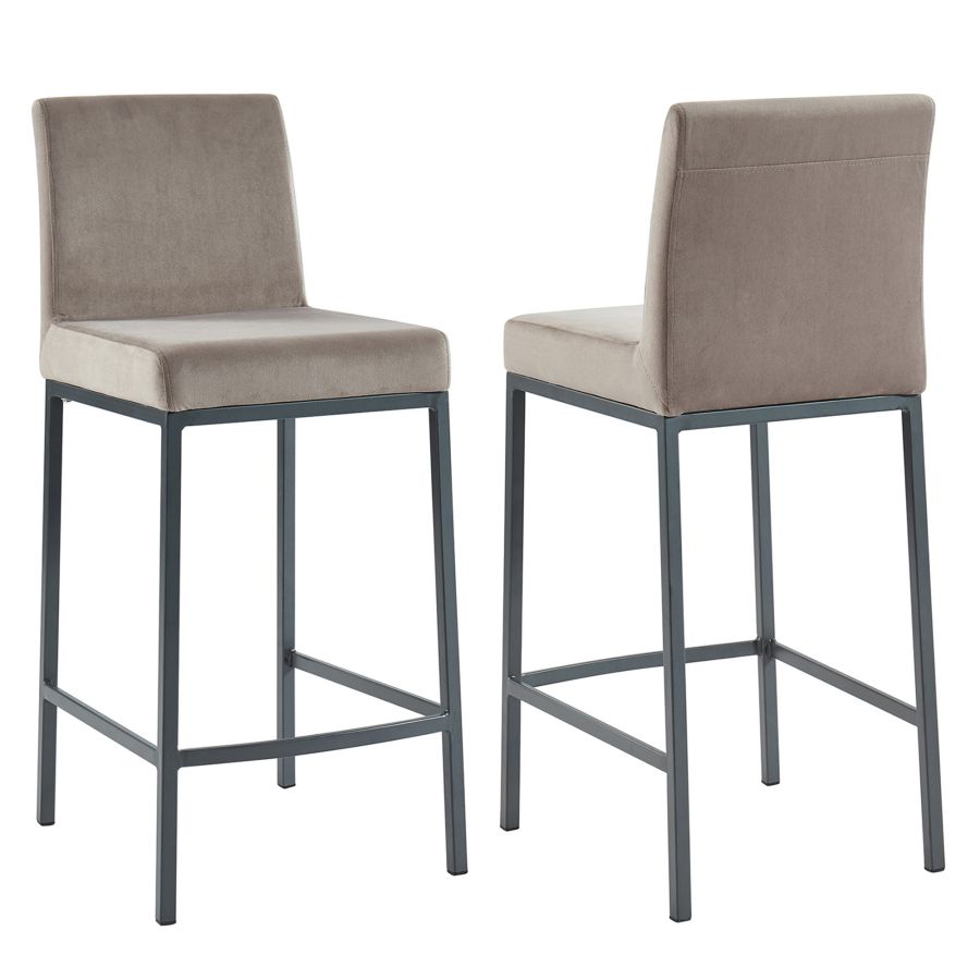 Diego 26 Inch Counter Stool, Set of 2 in Grey and Grey Leg - Image 4