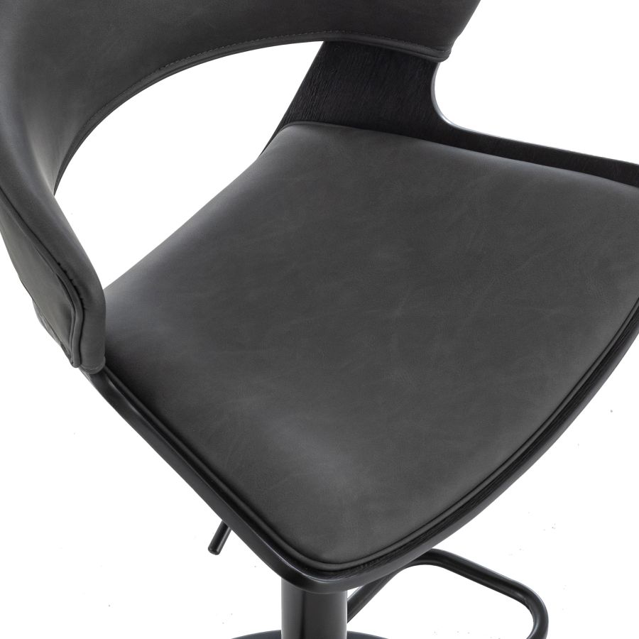 Rover Adjustable Air Lift Stool in Charcoal and Black - Image 5