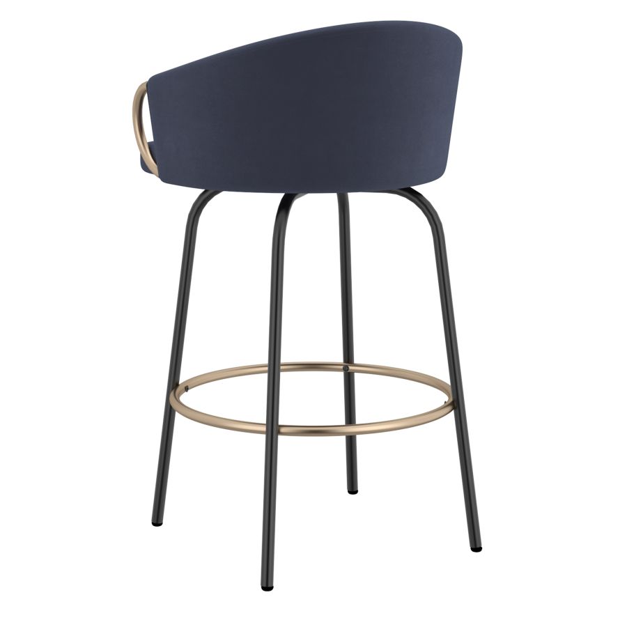 Lavo 26" Counter Stool, Set of 2 in Blue and Black and Gold - Image 8
