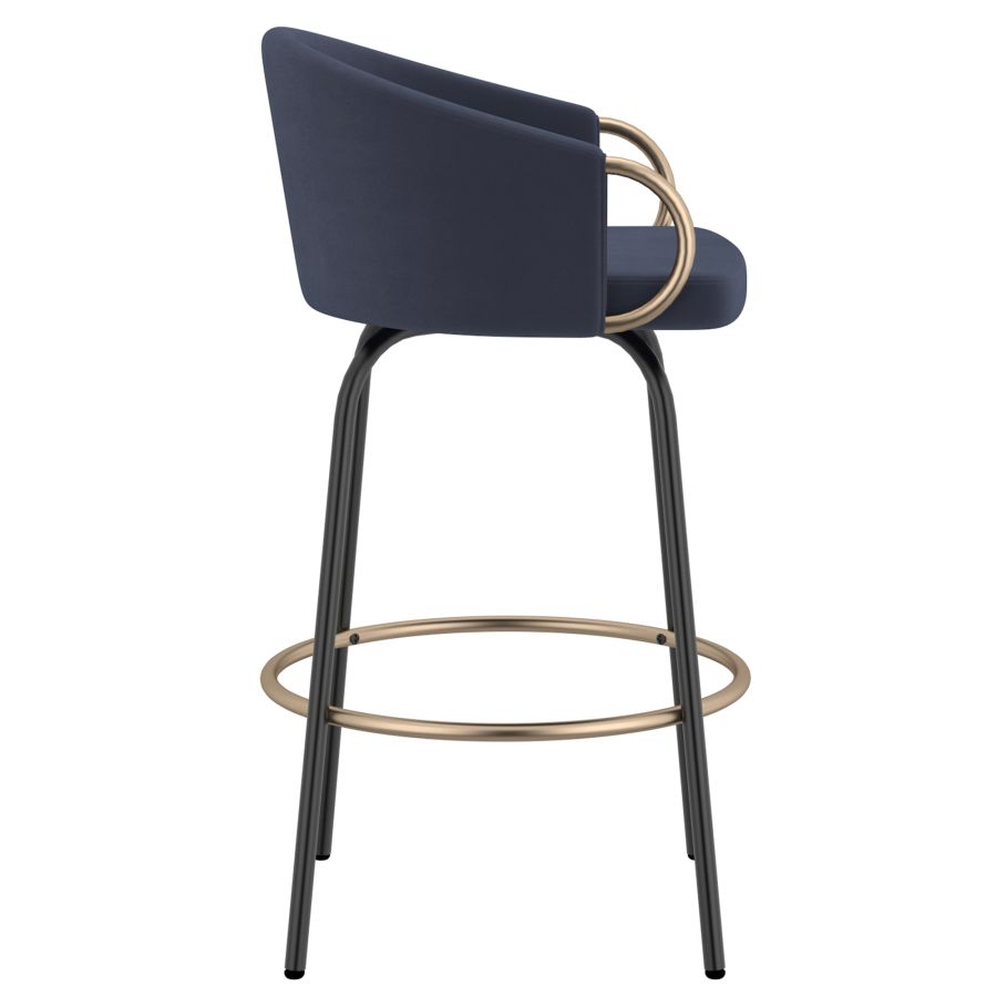 Lavo 26" Counter Stool, Set of 2 in Blue and Black and Gold - Image 6