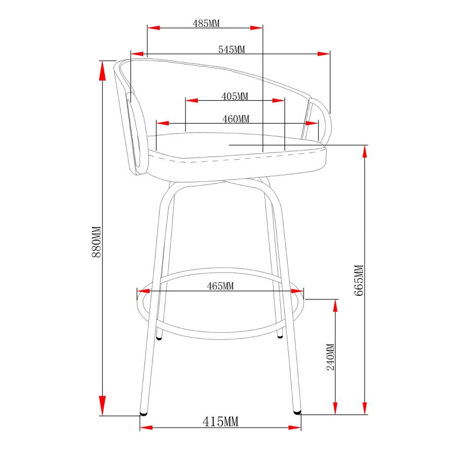 Lavo 26" Counter Stool, Set of 2 in Blue and Black and Gold - Image 5