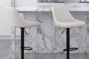 Alternative view of Kron Adjustable Height Air-Lift Swivel Stool, Set of 2, in Beige Fabric