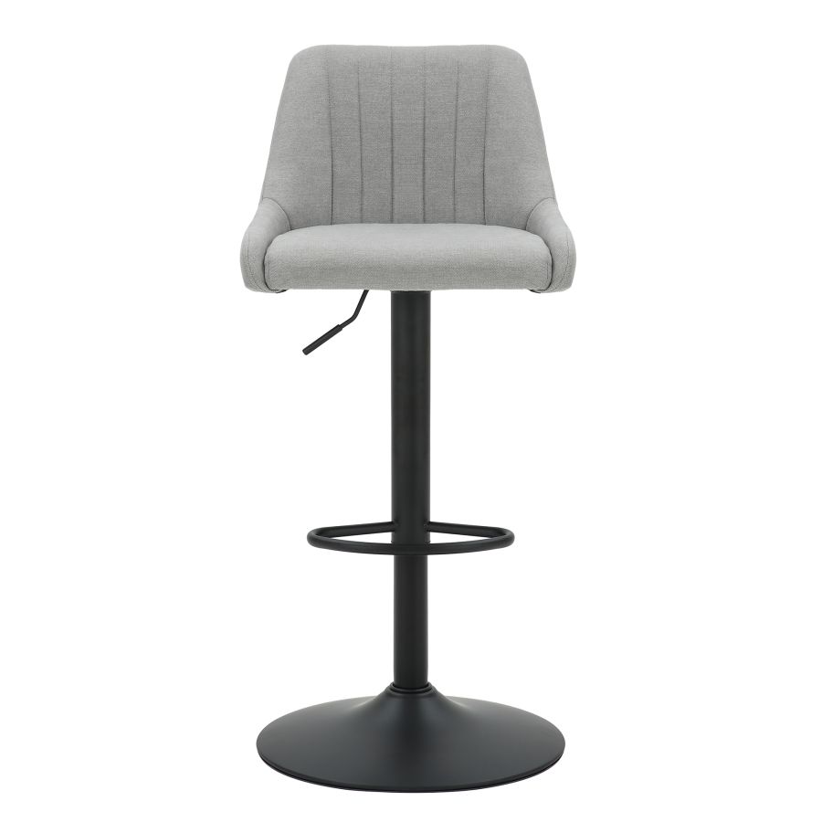 Kron Adjustable Height Air-Lift Swivel Stool, Set of 2, in Grey Fabric - Image 6