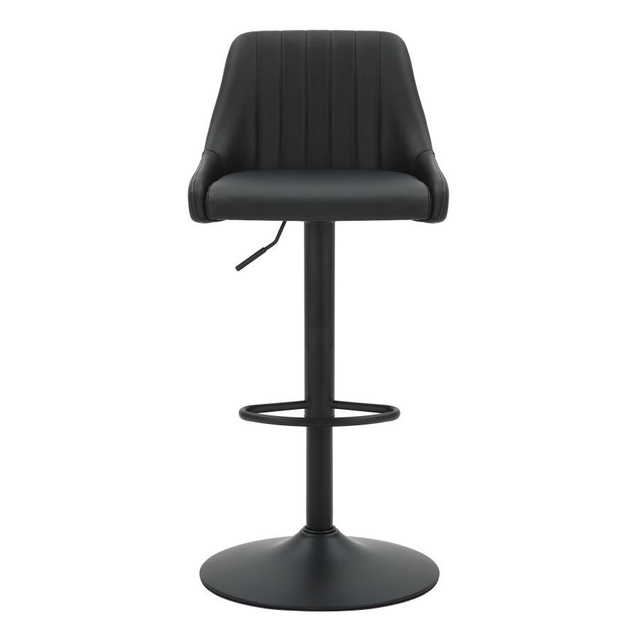 Kron Adjustable Height Air-Lift Swivel Stool, Set of 2, in Black Faux Leather - Image 6