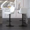 Kron Adjustable Height Air-Lift Swivel Stool, Set of 2, in White Faux Leather - Image 3