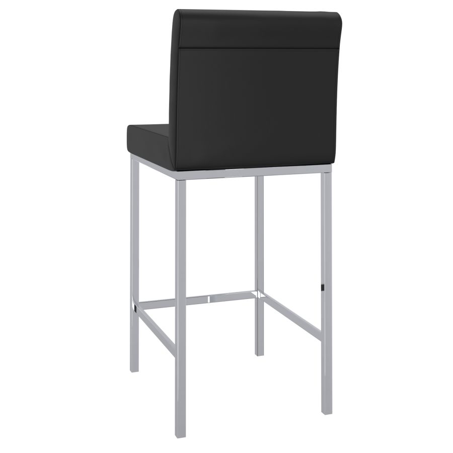 Porto 26" Counter Stool, Set of 2 in Black and Chrome - Image 8