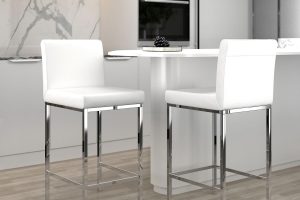 Alternative view of Porto 26" Counter Stool, Set of 2 in White and Chrome