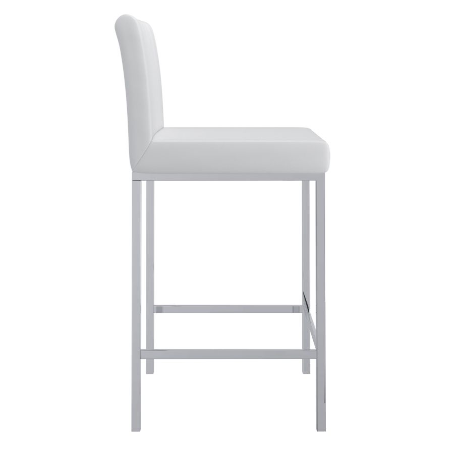 Porto 26" Counter Stool, Set of 2 in White and Chrome - Image 7