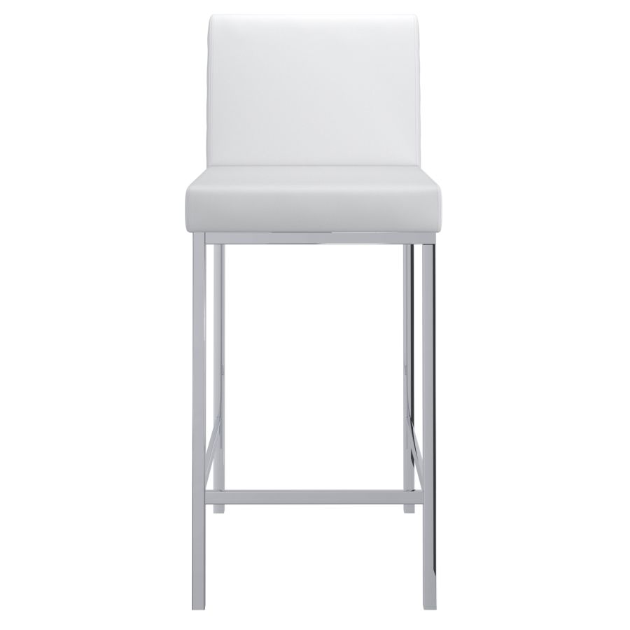Porto 26" Counter Stool, Set of 2 in White and Chrome - Image 6