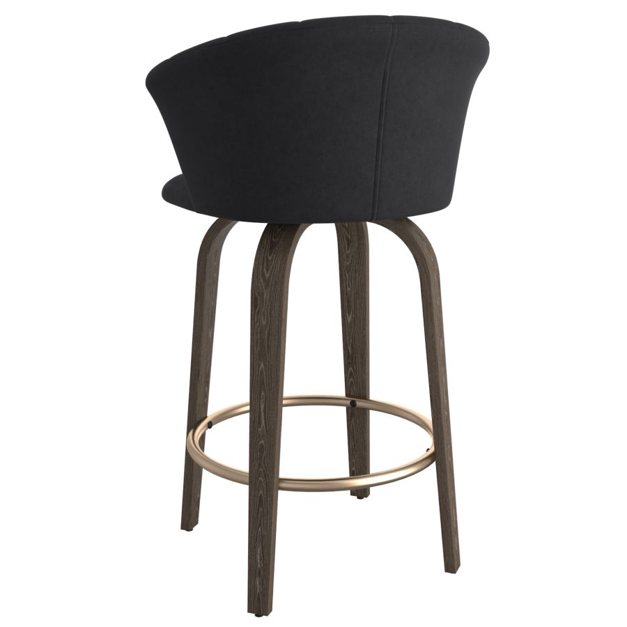 Tula 26" Counter Stool in Black and Washed Oak - Image 7