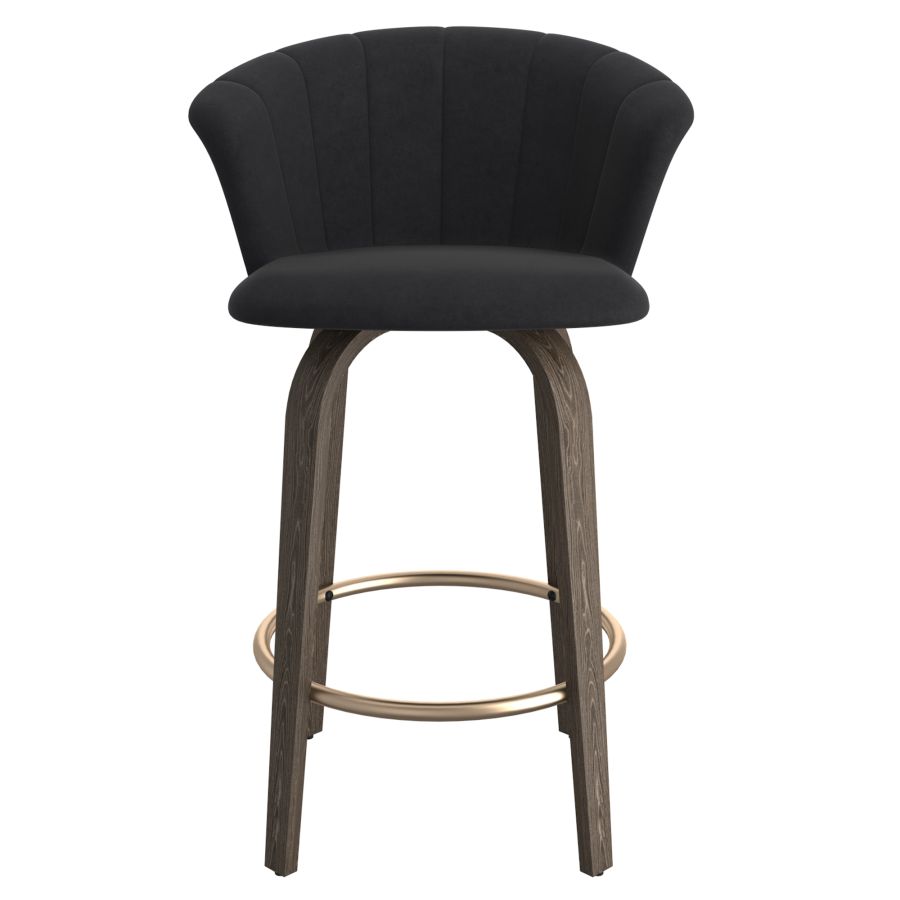 Tula 26" Counter Stool in Black and Washed Oak - Image 6