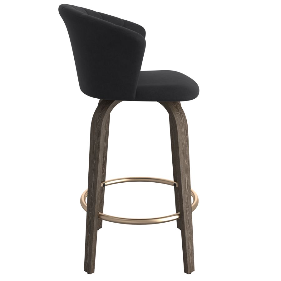 Tula 26" Counter Stool in Black and Washed Oak - Image 5
