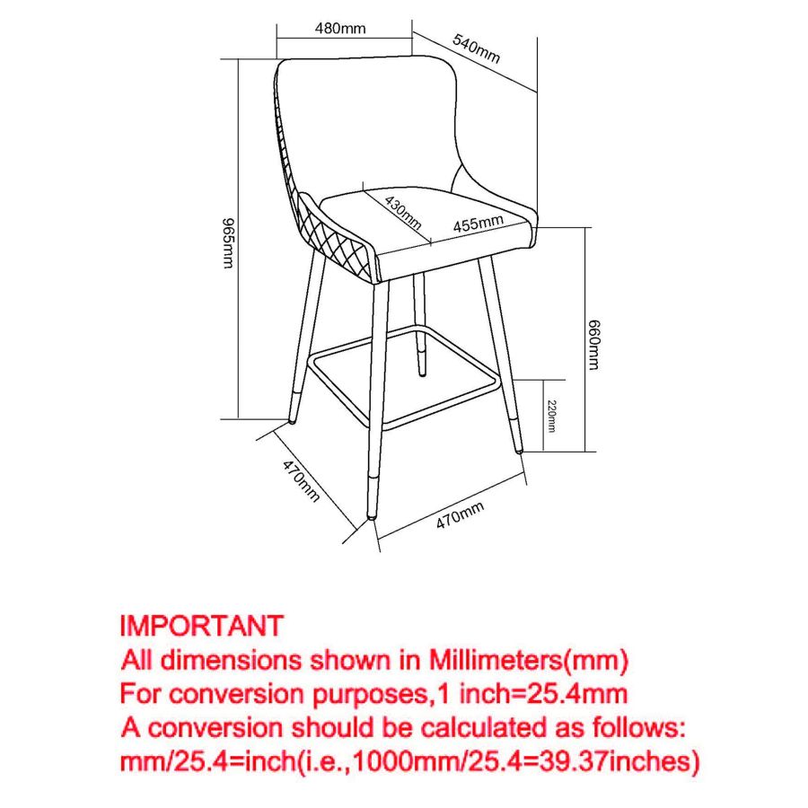 Xander 26" Counter Stool, Set of 2, in Black - Image 2