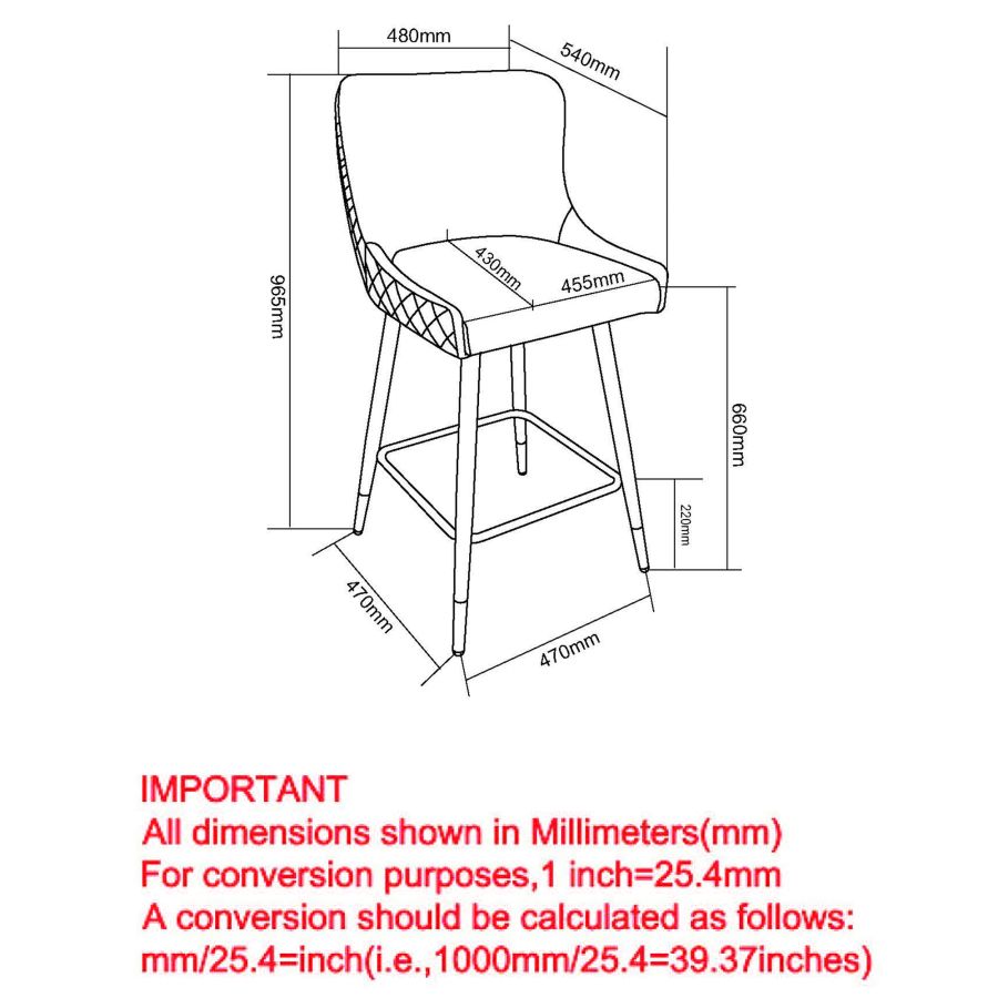Xander 26" Counter Stool, Set of 2, in Light Grey - Image 2