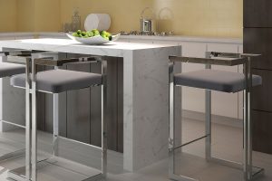 Alternative view of Cosmo 26" Counter Stool in Grey and Silver