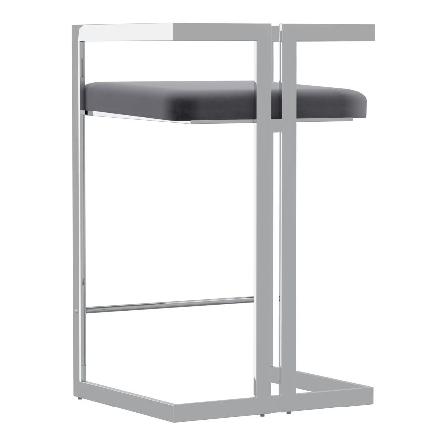 Cosmo 26" Counter Stool in Grey and Silver - Image 7