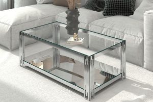 Estrel Rectangular Coffee Table In Silver