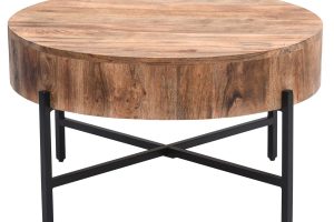 Alternative view of Blox Round Coffee Table In Natural And Black