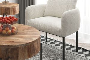 Alternative view of Zana Accent Chair in Cream and Black