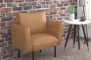Alternative view of Ryker Accent Chair in Saddle and Black