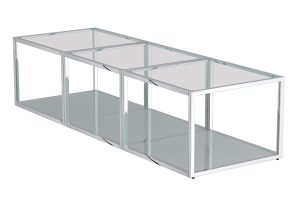 Casini 3pc Small Coffee Table Set In Silver