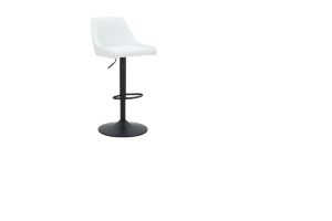 Kron Adjustable Height Air-Lift Swivel Stool, Set of 2, in White Faux Leather