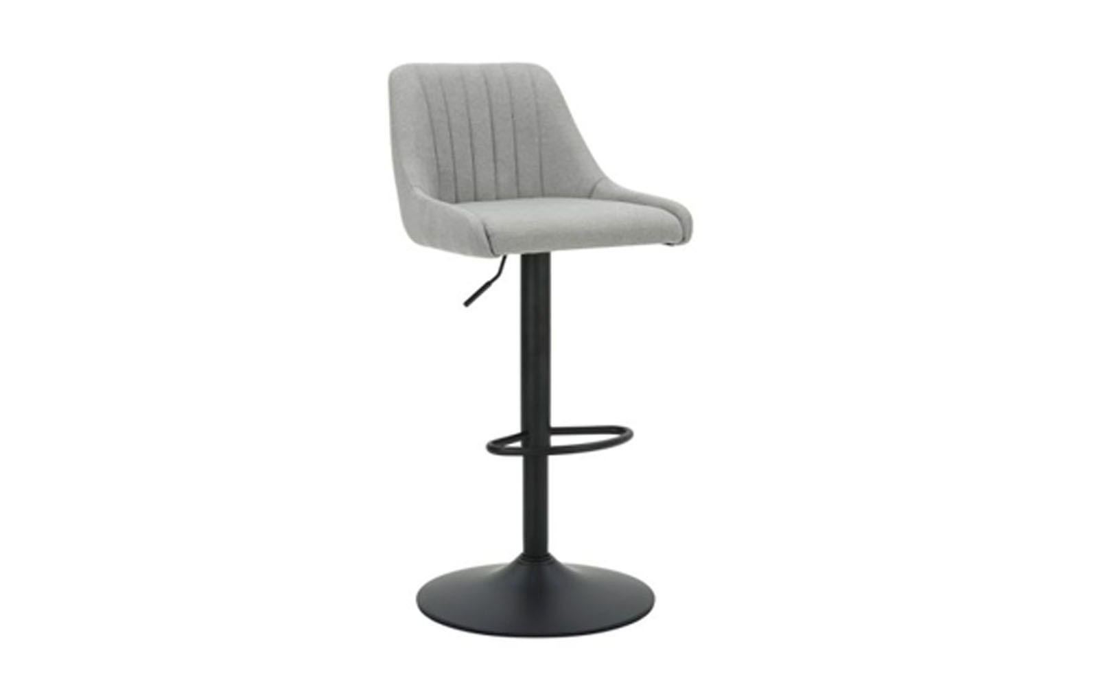 Kron Adjustable Height Air-Lift Swivel Stool, Set of 2, in Grey Fabric