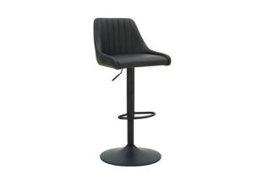 Kron Adjustable Height Air-Lift Swivel Stool, Set of 2, in Black Faux Leather