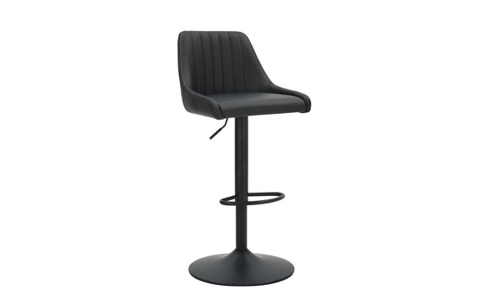 Kron Adjustable Height Air-Lift Swivel Stool, Set of 2, in Black Faux Leather