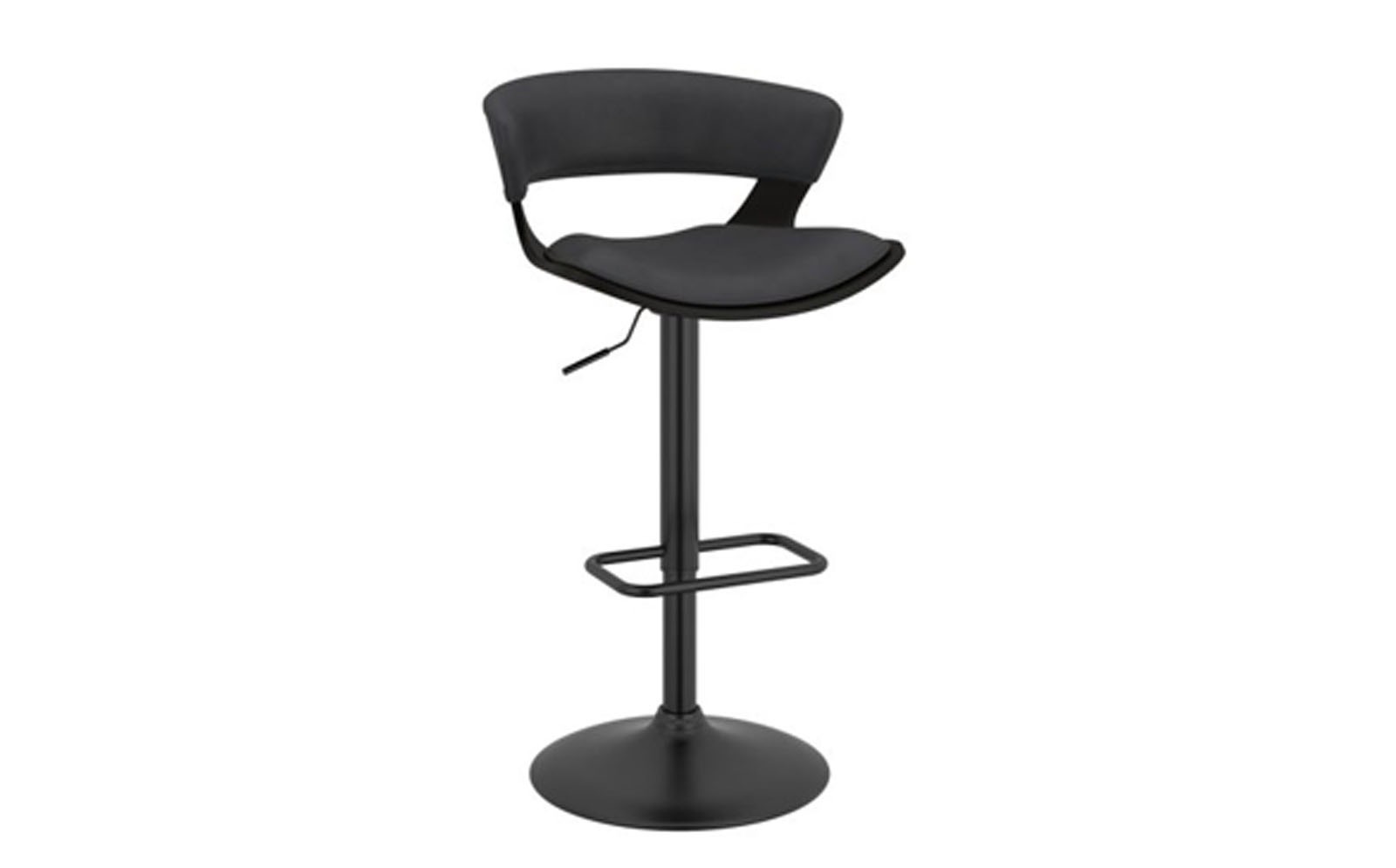 Rover Adjustable Air Lift Stool in Charcoal and Black