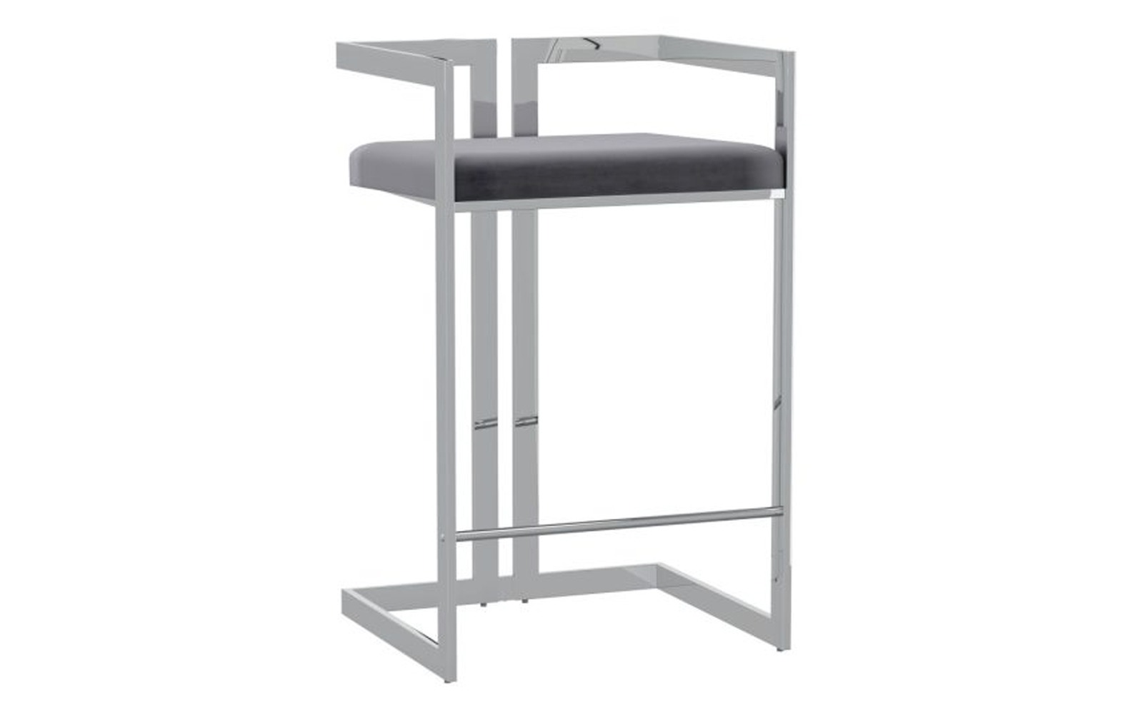 Cosmo 26" Counter Stool in Grey and Silver