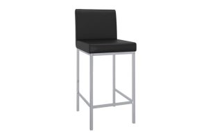 Porto 26" Counter Stool, Set of 2 in Black and Chrome