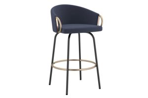 Lavo 26" Counter Stool, Set of 2 in Blue and Black and Gold