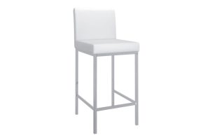 Porto 26" Counter Stool, Set of 2 in White and Chrome