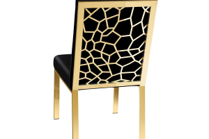 Alternative view of Wellington Dining Chair Gy-Dc-7982g Polished Gold + Black Velvet