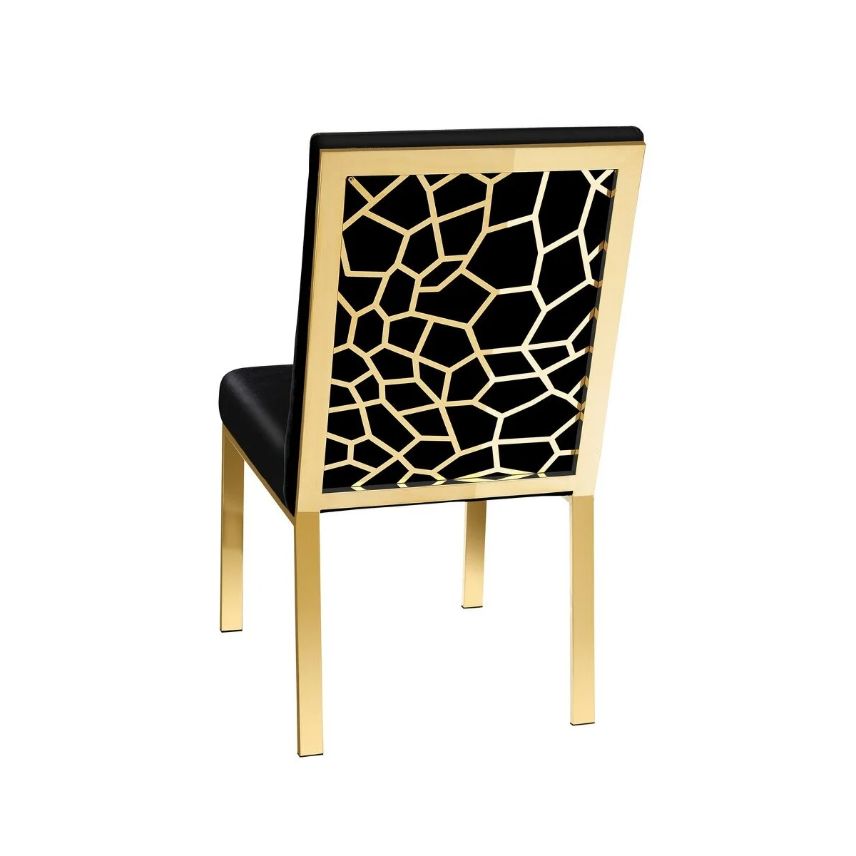 Wellington Dining Chair Gy-Dc-7982g Polished Gold + Black Velvet - Image 2