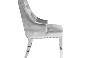 Alternative view of Oscar Dining Chair Gy-9209ss Steel Legs Expensive Grey Velvet