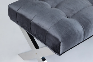 Alternative view of Lauren Bench Gy-7770 Charcoal Velvet