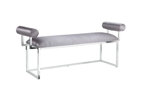 Serena Bench Gy-Ben-8046 Silver Satin W/Steel Base