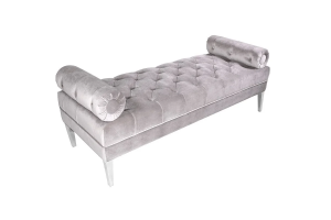 Alternative view of Prado Bench Gy-Ben-8010 Grey Velvet W/ Steel Legs