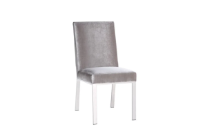 Emiliano Dining Chair Gy-Dc-8121 E.Grey Velvet With Silver Frame