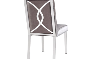 Alternative view of Emiliano Dining Chair Gy-Dc-8121 E.Grey Velvet With Silver Frame