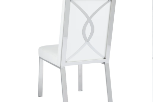 Alternative view of Emiliano Dining Chair Gy-Dc-8121 White Aspen Pu With Silver Frame