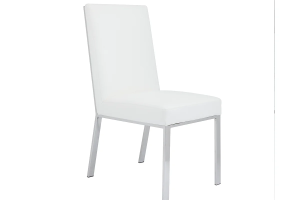 Emiliano Dining Chair Gy-Dc-8121 White Aspen Pu With Silver Frame