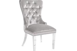 Alternative view of Euphoria Dining Chair Gy-1029ss E-Grey Velvet W/ Steel Legs