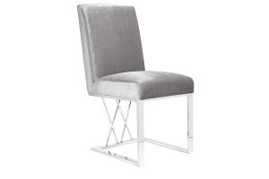 Martini Dining Chair Gy-Dc-8101 E-Grey Velvet Stainless Steel Frame
