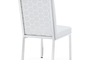 Alternative view of RILEY CHAIR GY-DC-8576 White PU Polished steel frame