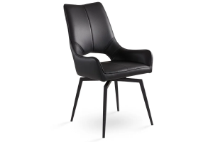 Bromley Dining Chair Gy-Dc-8388bk Black Pu Black Metal Legs