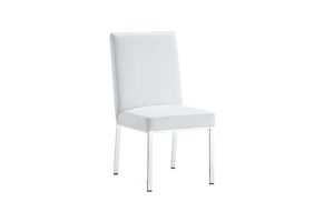 RILEY CHAIR GY-DC-8576 White PU Polished steel frame